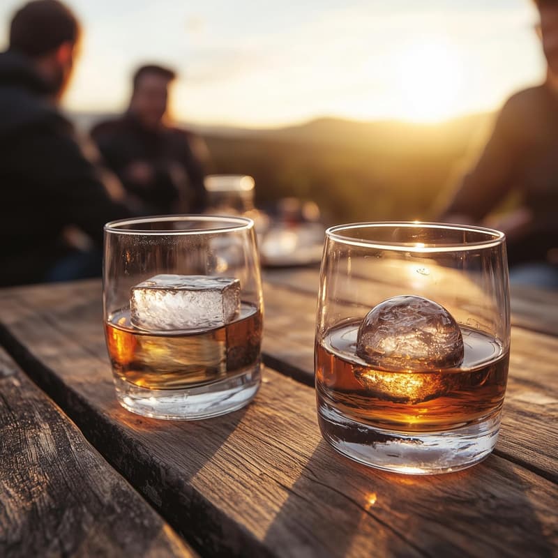 Large Silicone Ice Cube Trays for Whiskey Cocktails – Set of 2