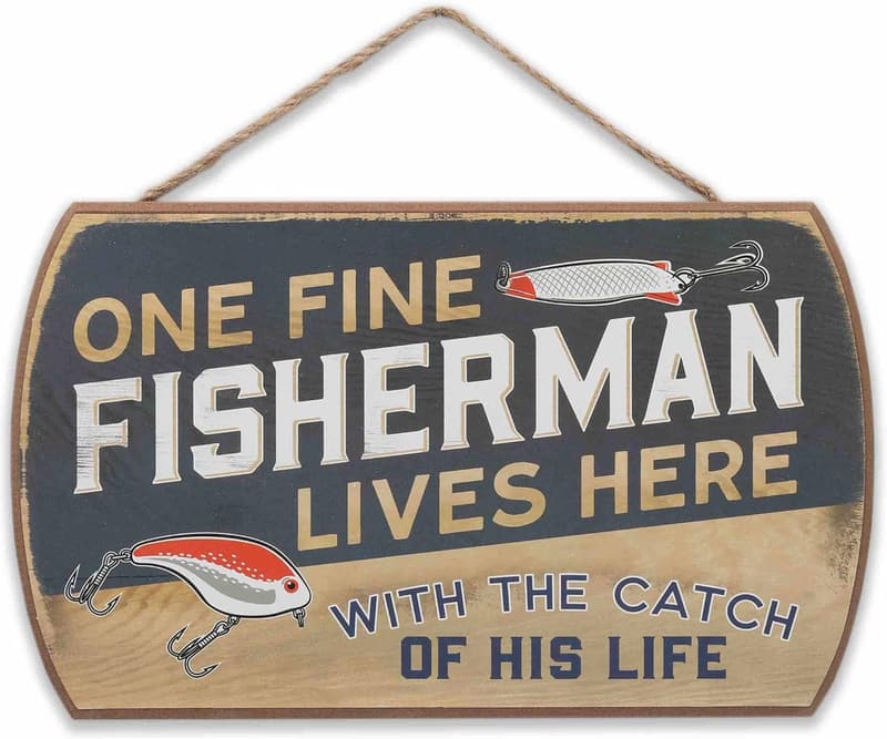 Funny Fisherman Wall Art Sign for Man Cave Decor