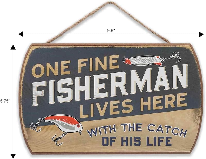 Funny Fisherman Wall Art Sign for Man Cave Decor
