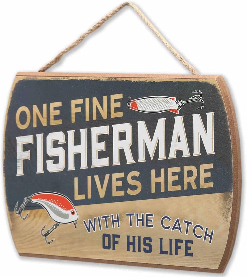 Funny Fisherman Wall Art Sign for Man Cave Decor