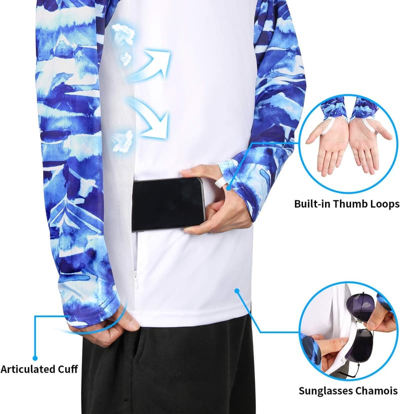 Men's Long Sleeve UV Protection Fishing Shirt Up to 50+