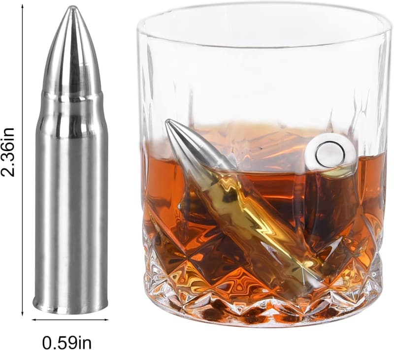 Father's Day Whiskey Stones Gift Set with 6 Reusable Ice Cubes