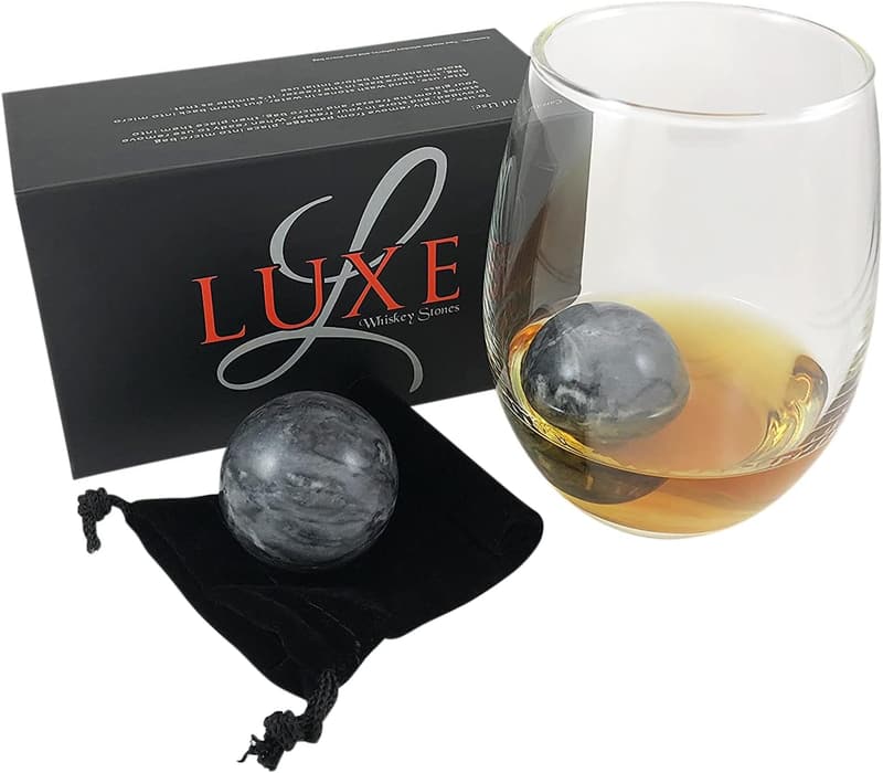 Luxe Whiskey Stones - Set of 2 Marble Chilling Spheres in Gift Box