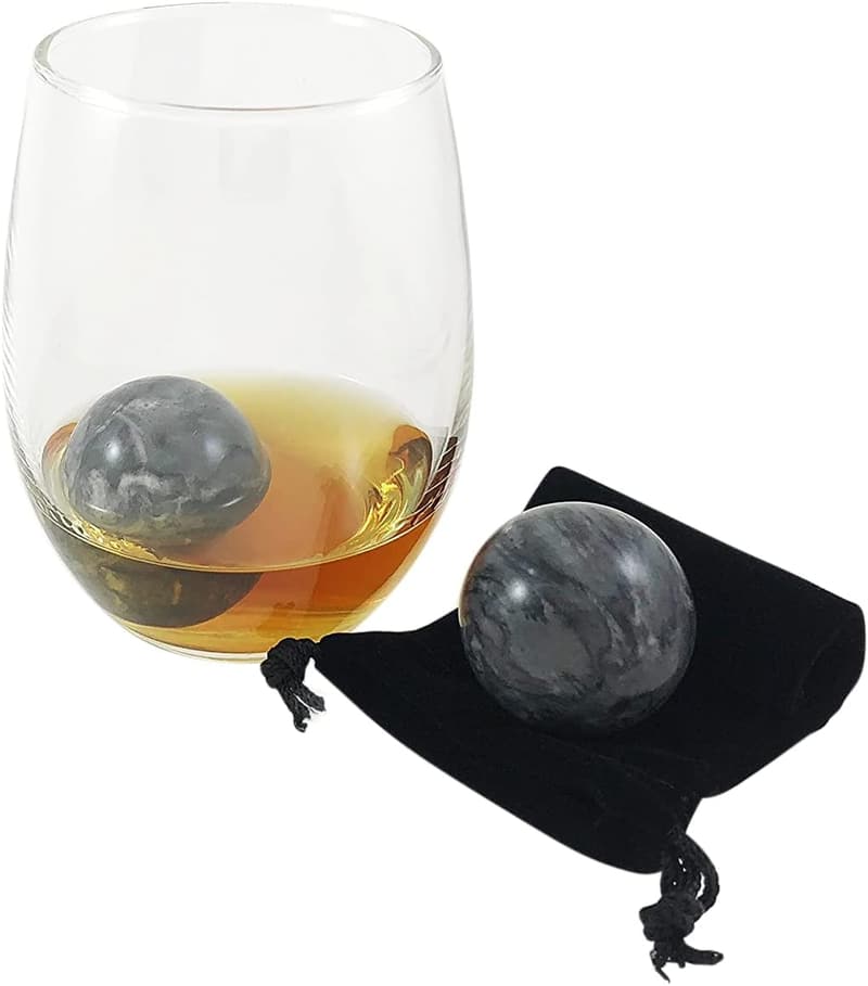 Luxe Whiskey Stones - Set of 2 Marble Chilling Spheres in Gift Box