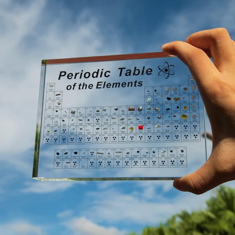 Periodic Table Acrylic Display with Real Elements – Chemistry Gift