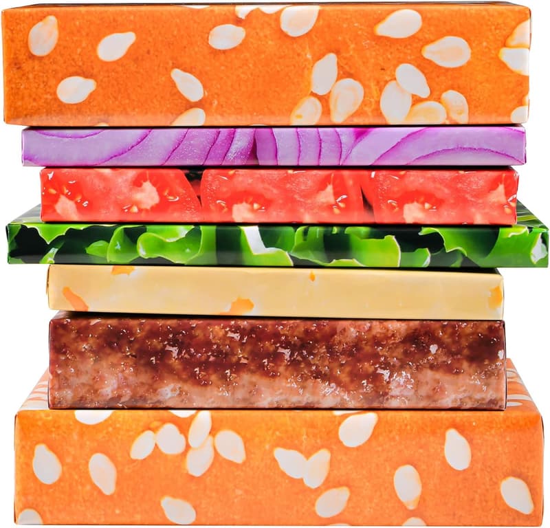 Burger Wrapping Paper Set - 12 Sheets for Birthdays & Holidays