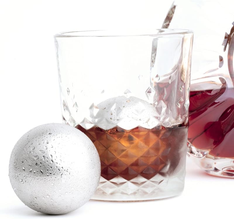 XXL 55mm Stainless Steel Whiskey Balls with Freezer Tray