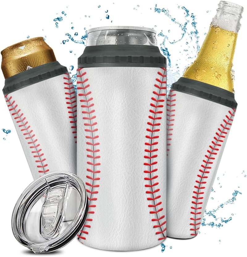 Baseball Tumbler 4-in-1 Insulated Travel Mug for Fans and Coaches