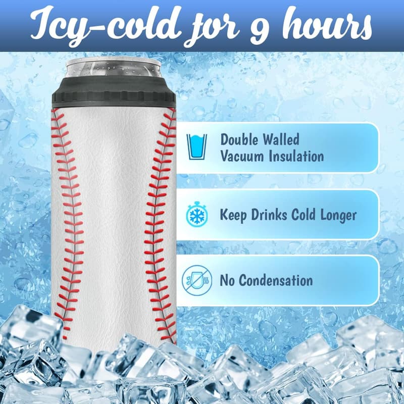 Baseball Tumbler 4-in-1 Insulated Travel Mug for Fans and Coaches