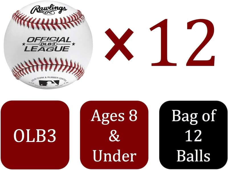 Youth Practice Baseballs - Bag of 12 Official League Balls
