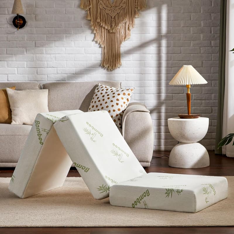 Foldable 4-inch Memory Foam Guest Bed Mattress with Storage Bag