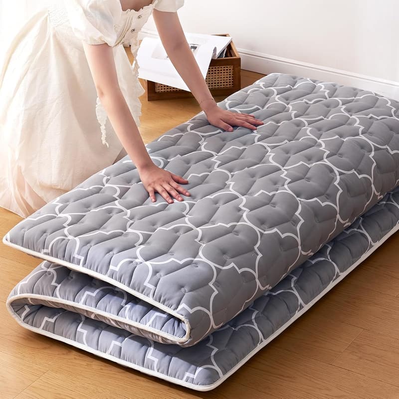 Portable Japanese Futon Mattress - 100% High-Density Foam, Queen Size