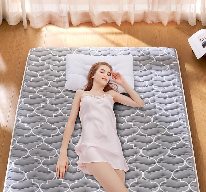 Portable Japanese Futon Mattress - 100% High-Density Foam, Queen Size