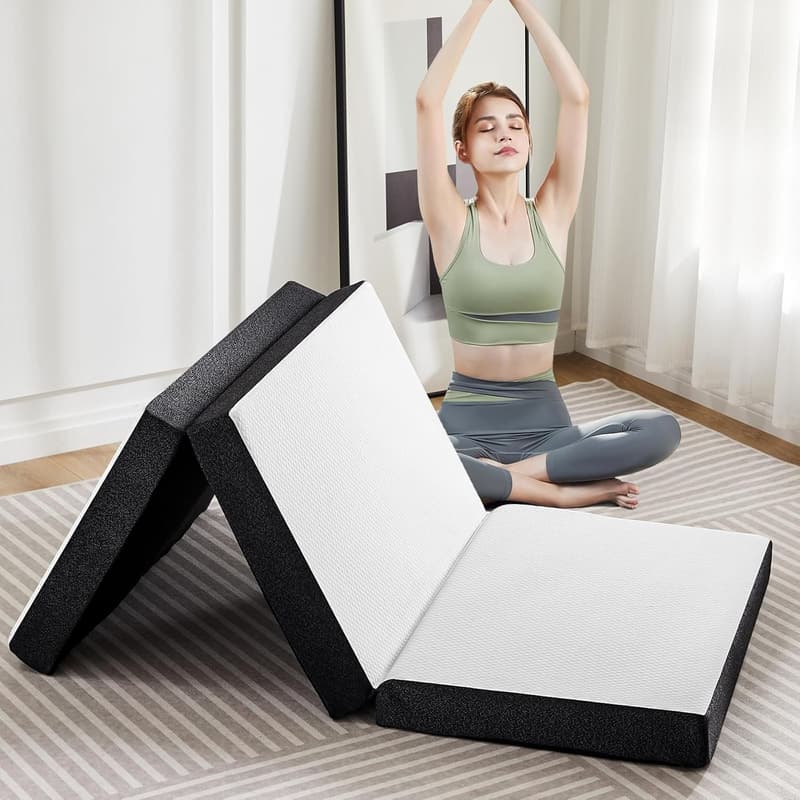 Portable Tri-fold Memory Foam Mattress - 4 Inch Twin Size