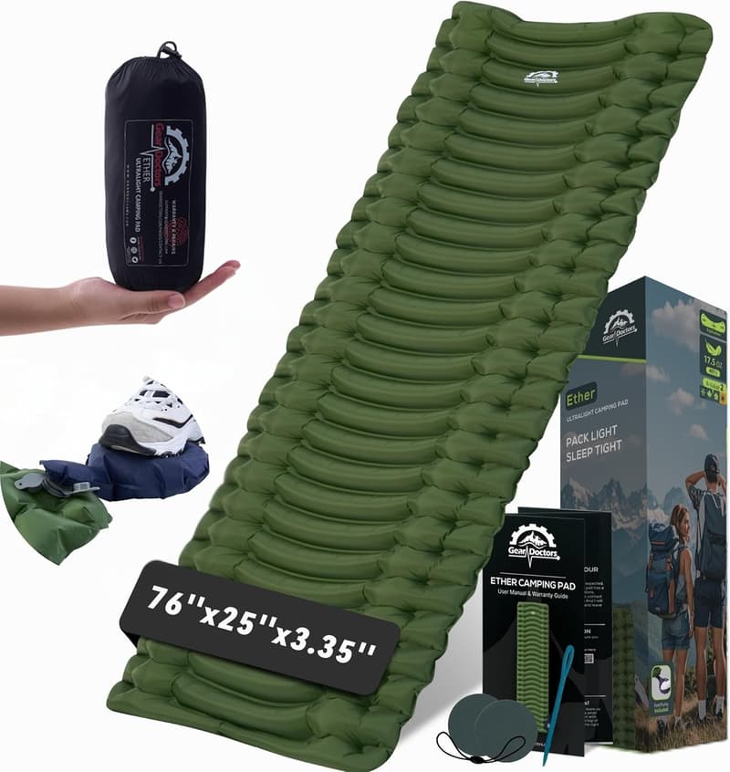 Ultralight Inflatable Sleeping Pad for Camping and Backpacking