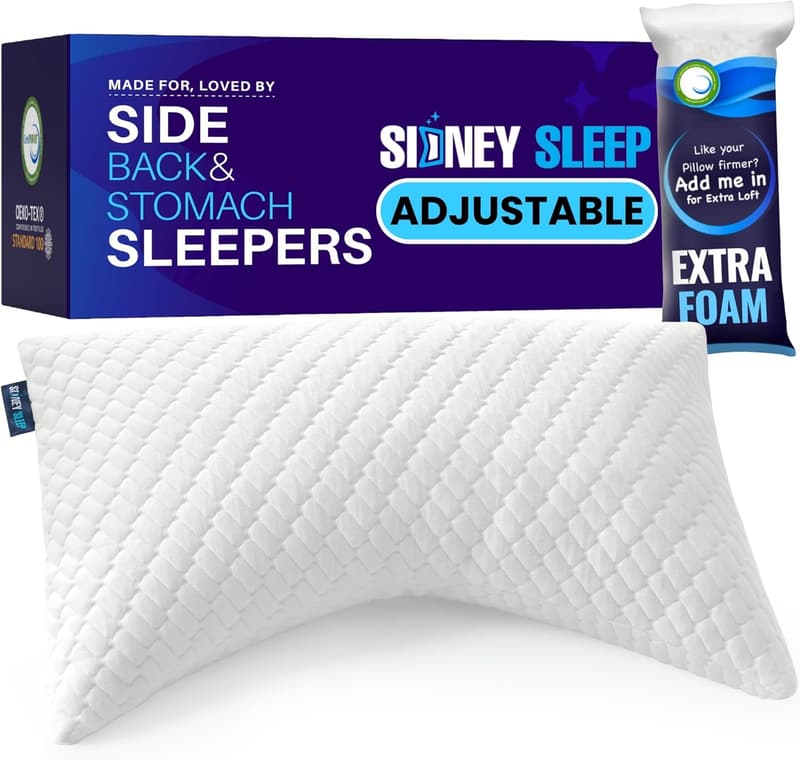 Queen Size Adjustable Sleep Pillow for Side and Back Sleepers