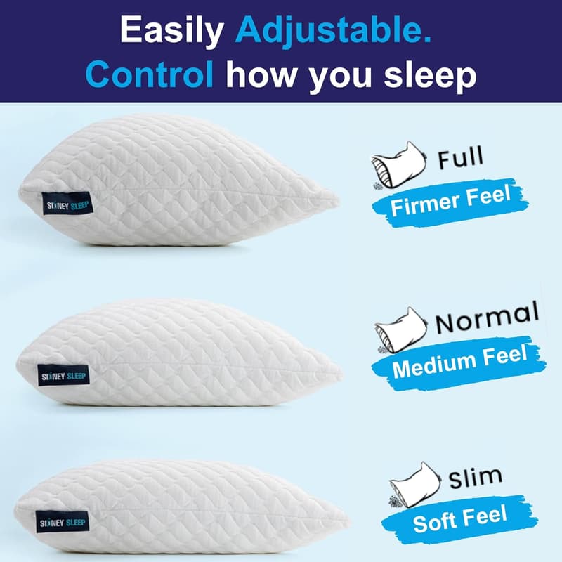 Queen Size Adjustable Sleep Pillow for Side and Back Sleepers