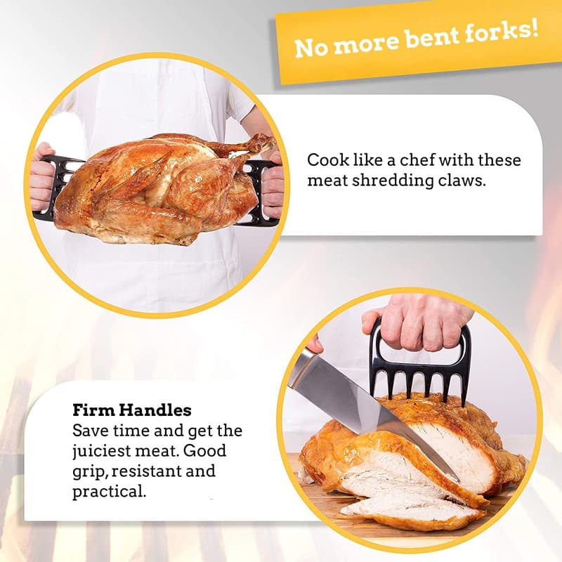 BBQ Meat Shredding Claws - Set of 2, Black