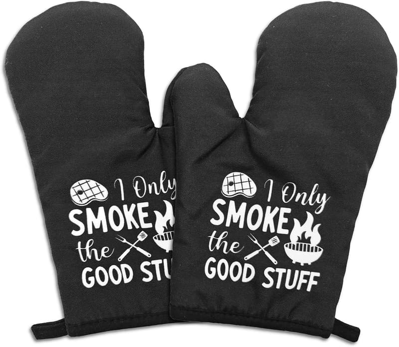 Funny Heat-Resistant Oven Mitts Set for Grilling Enthusiasts