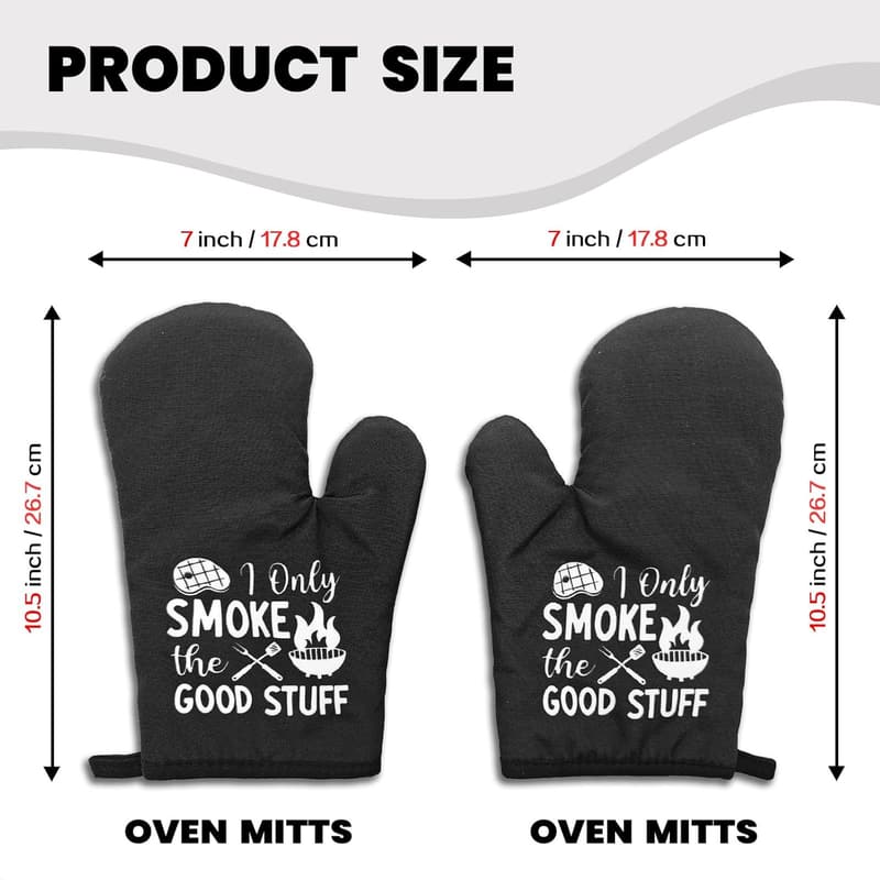 Funny Heat-Resistant Oven Mitts Set for Grilling Enthusiasts