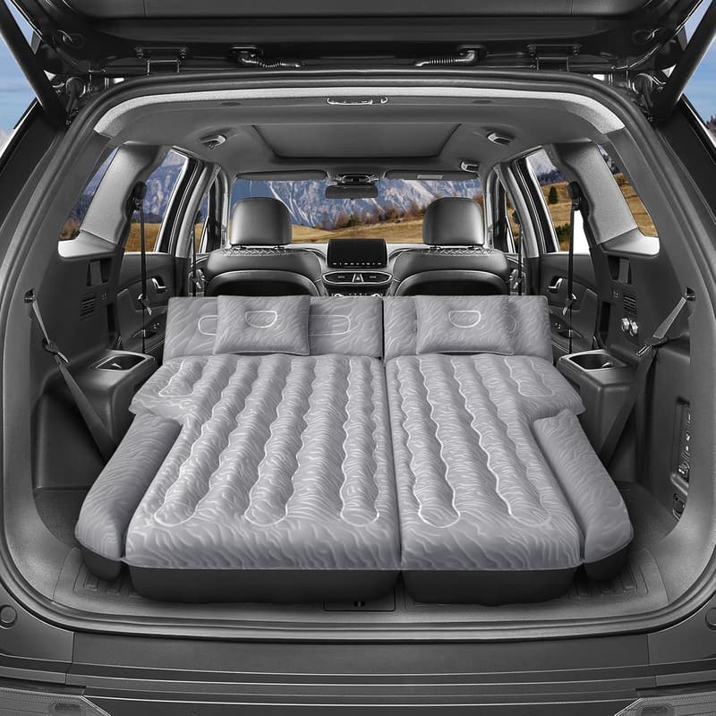 SUV Inflatable Air Mattress with Pump & 2 Pillows for Camping