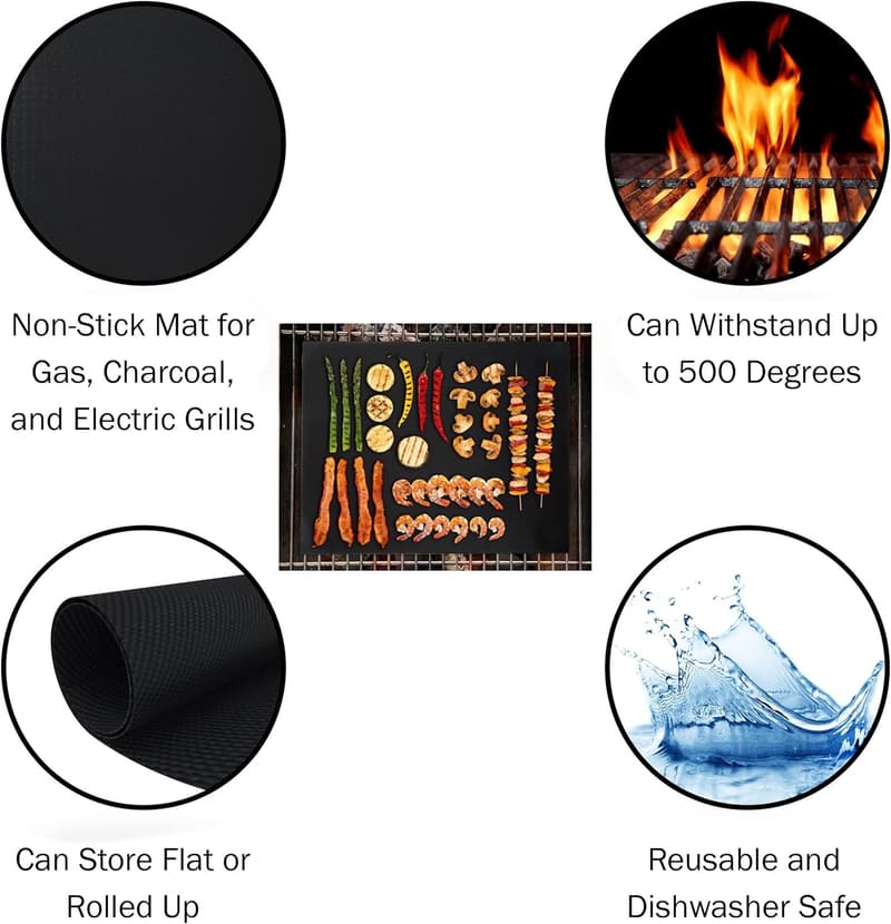 18-Piece BBQ Grill Set with Stainless Steel Tools & Mats