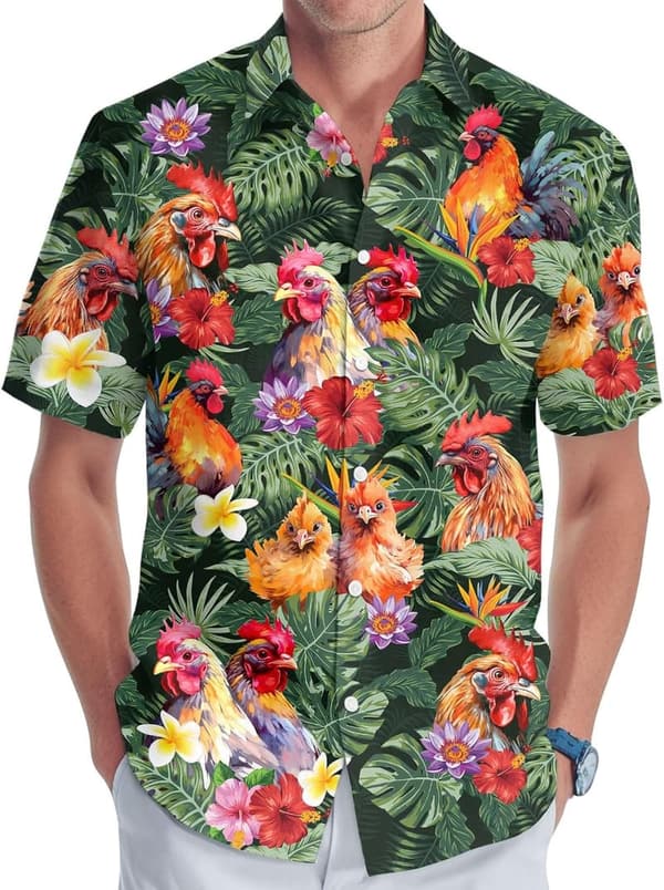 Summer Farm Animal Hawaiian Shirt for Men