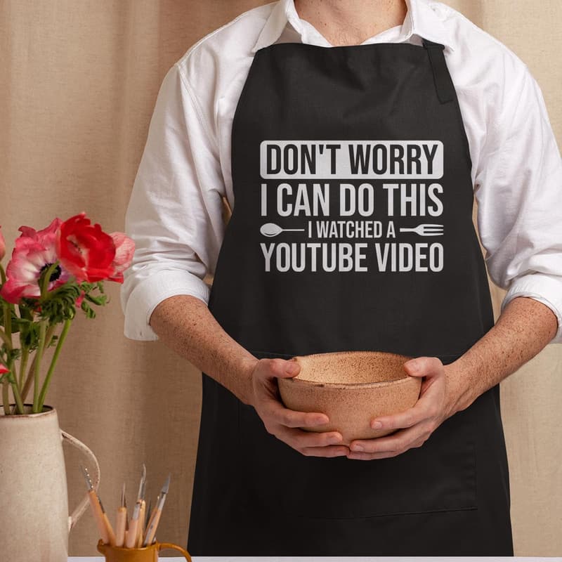 Funny Men's BBQ Apron with Pockets - Perfect Birthday Gift