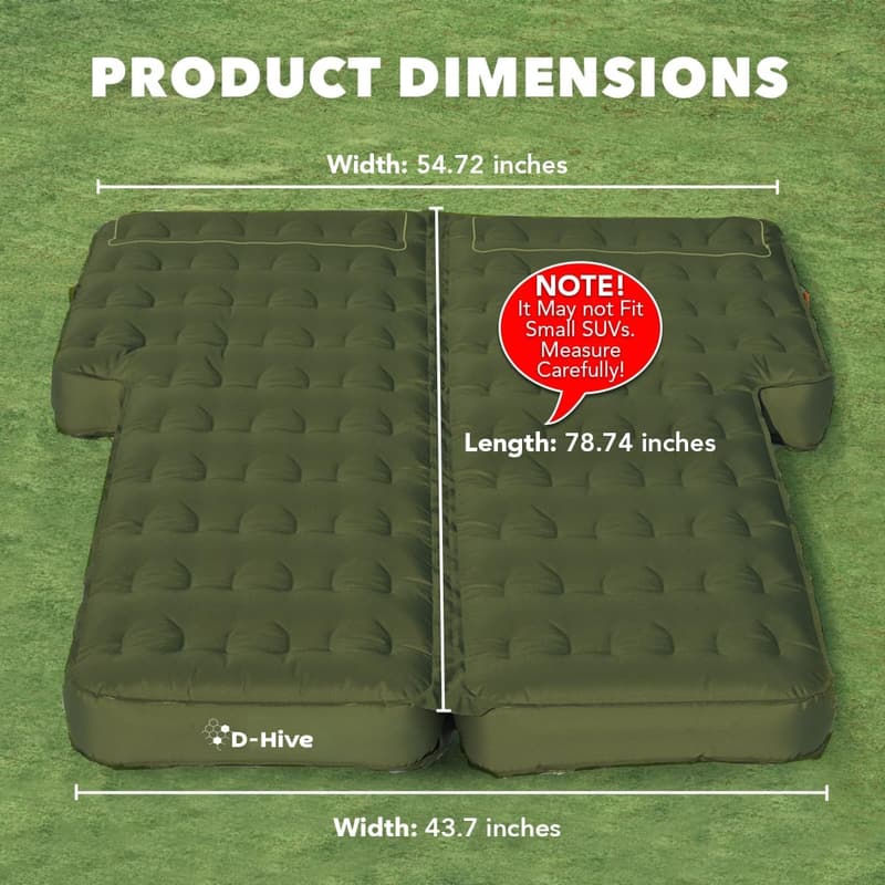 Durable SUV Air Mattress for Car Camping, Extra Thick 300D Fabric