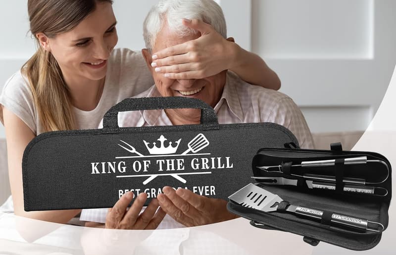 Birthday Gift: Stainless Steel BBQ Tool Set for Grandpa
