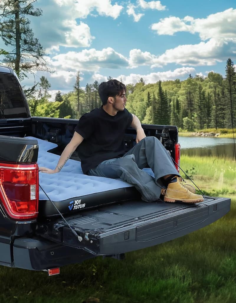 Truck Air Mattress with Inflatable Pillow for Camping (6.4-6.7 Ft)