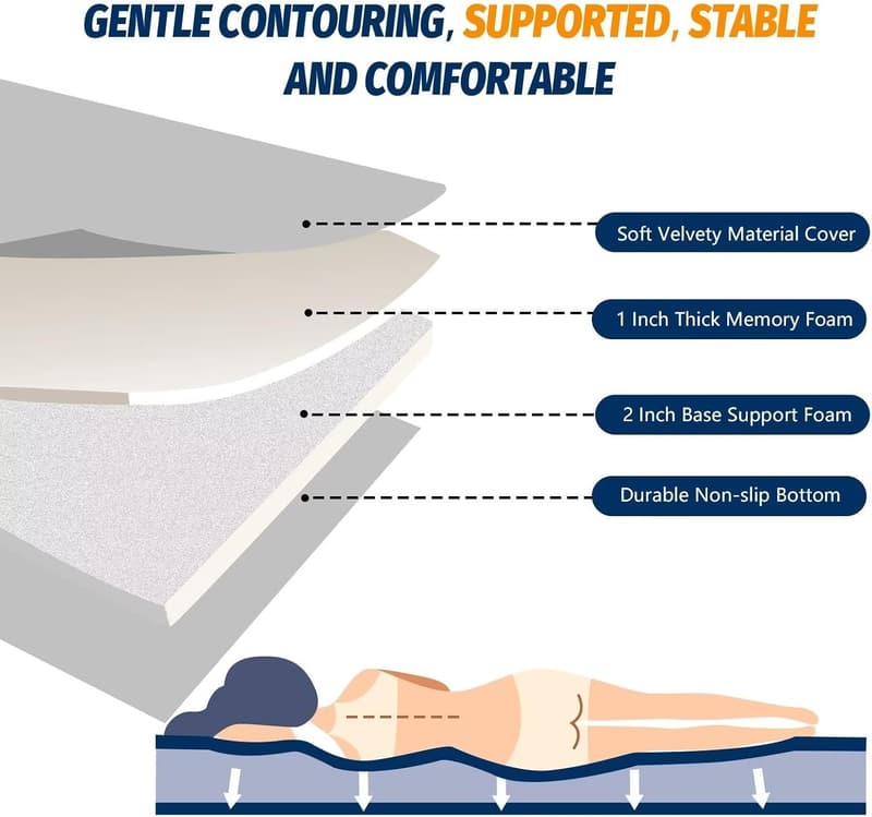Portable Memory Foam Camping Mattress Pad with Travel Bag