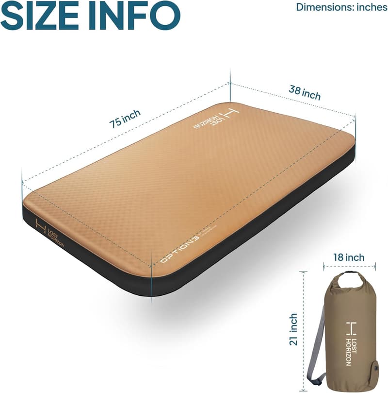 Self-Inflating Twin Camping Mattress with Pump Sack, 4.5