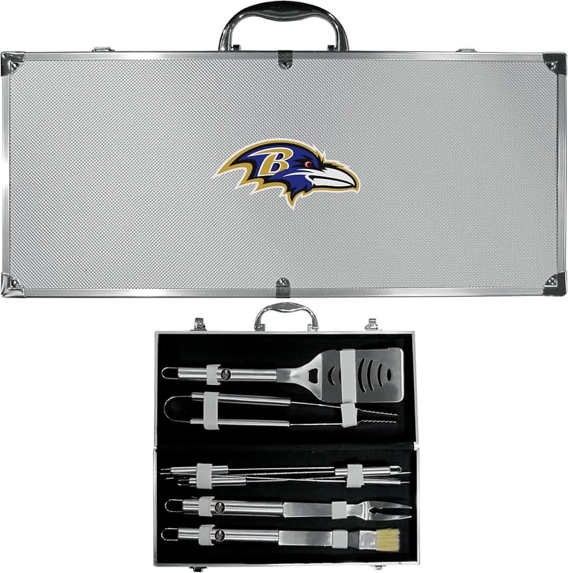 NFL 8-Piece BBQ Set with Case for Sports Fans