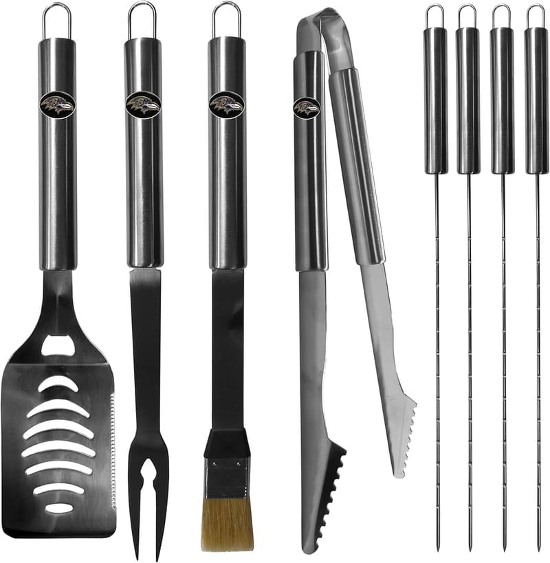 NFL 8-Piece BBQ Set with Case for Sports Fans