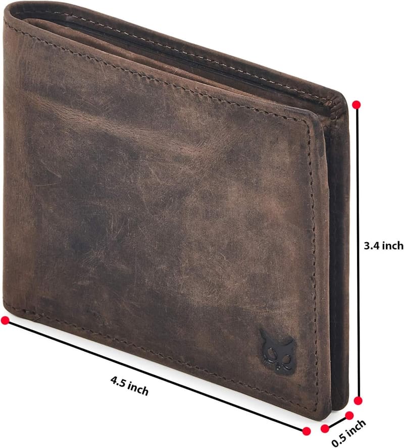 Slim RFID Blocking Leather Bifold Wallet for Men in Gift Box
