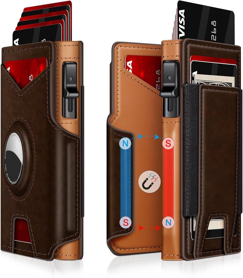 Minimalist RFID Blocking Wallet for Men, Slim Aluminum Card Case