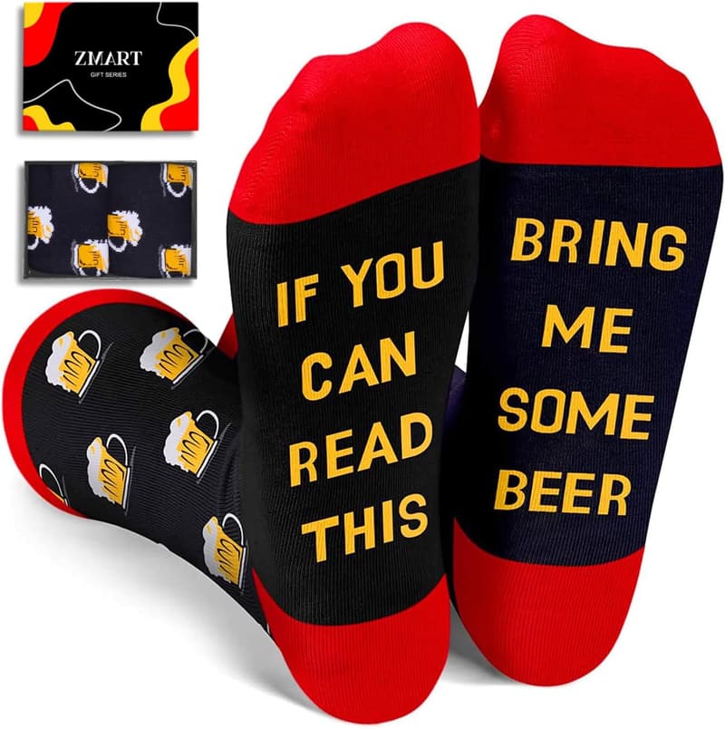 Funny Drink Socks for Men - Scotch & Beer Gift Set