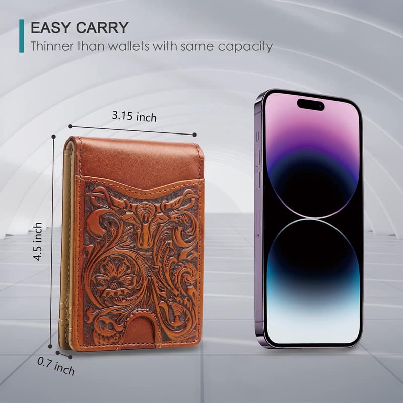 Brown RFID Blocking Bifold Wallet for Men - 11 Slots
