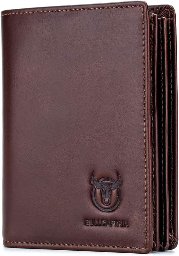 Genuine Leather Bifold Wallet for Men with 15 Card Slots