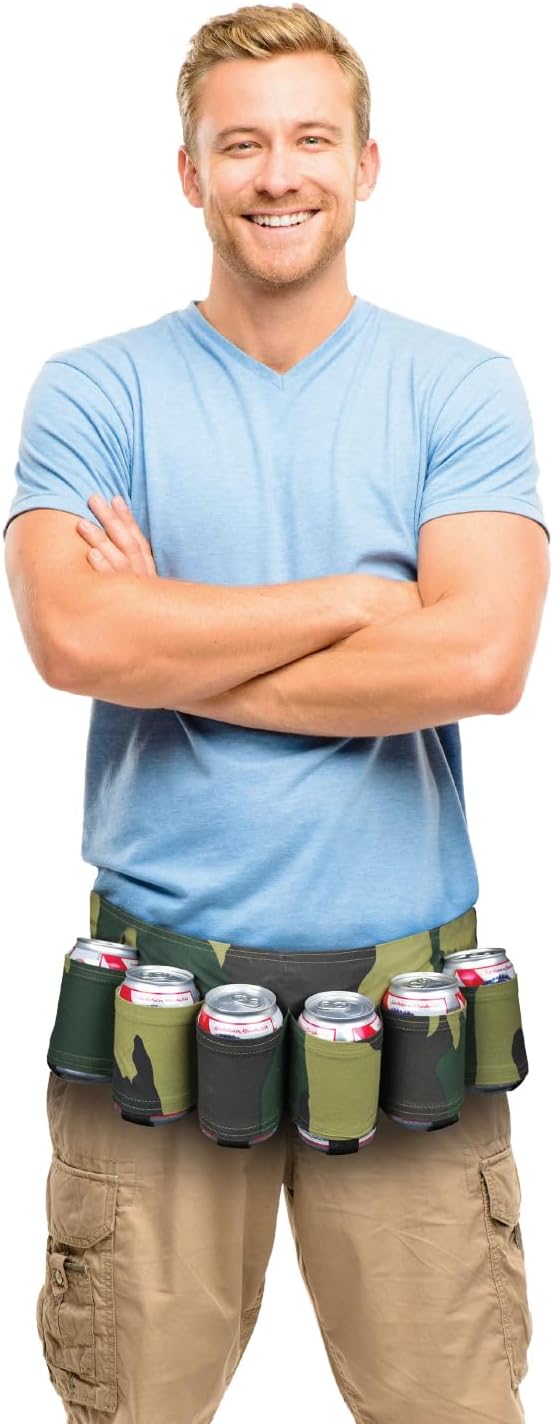Beer Belt Fanny Pack - Adjustable 6-Pack Carrier for Men