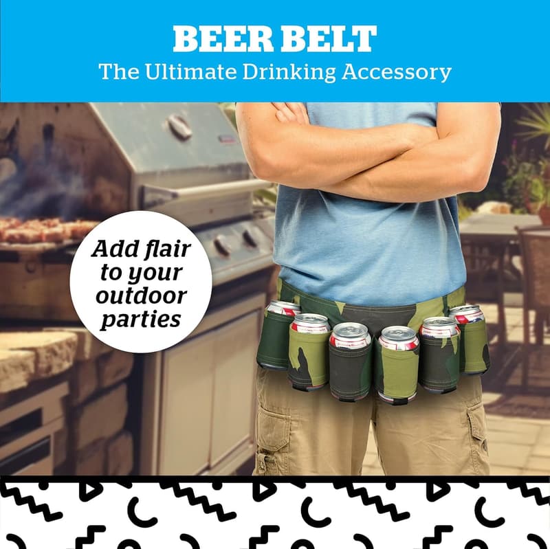 Beer Belt Fanny Pack - Adjustable 6-Pack Carrier for Men