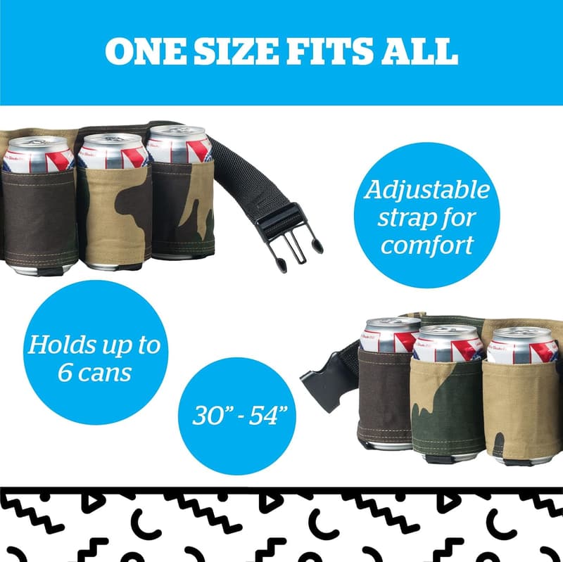 Beer Belt Fanny Pack - Adjustable 6-Pack Carrier for Men