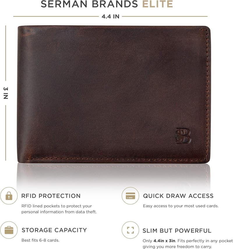 Slim RFID-Blocking Bifold Wallet for Men - Thin & Minimalist