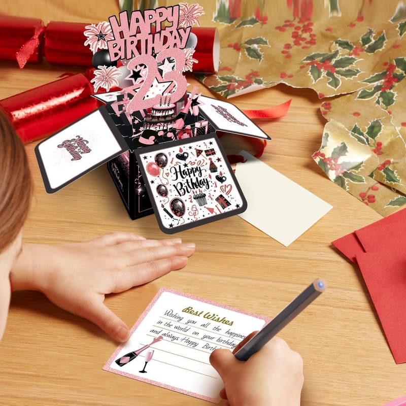 23rd Birthday Card for Her - 3D Design & Gift Box