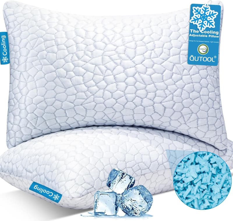 Cooling Shredded Memory Foam King Pillows - 2 Pack Set