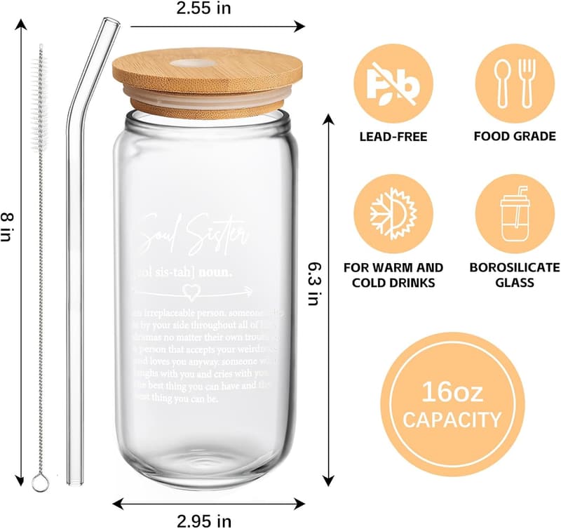 Friendship Gift: 16oz Soul Sister Cup for Women