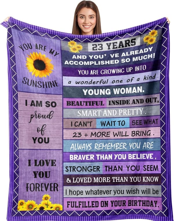 23rd Birthday Throw Blanket for Women - 50