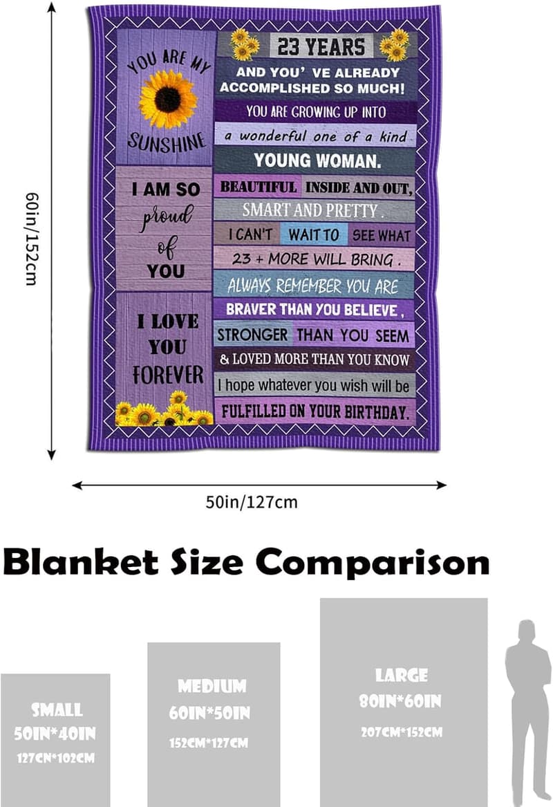 23rd Birthday Throw Blanket for Women - 50