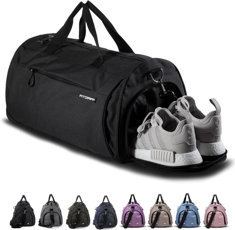 Gym Bag with Shoe & Wet Compartment for Travel & Fitness